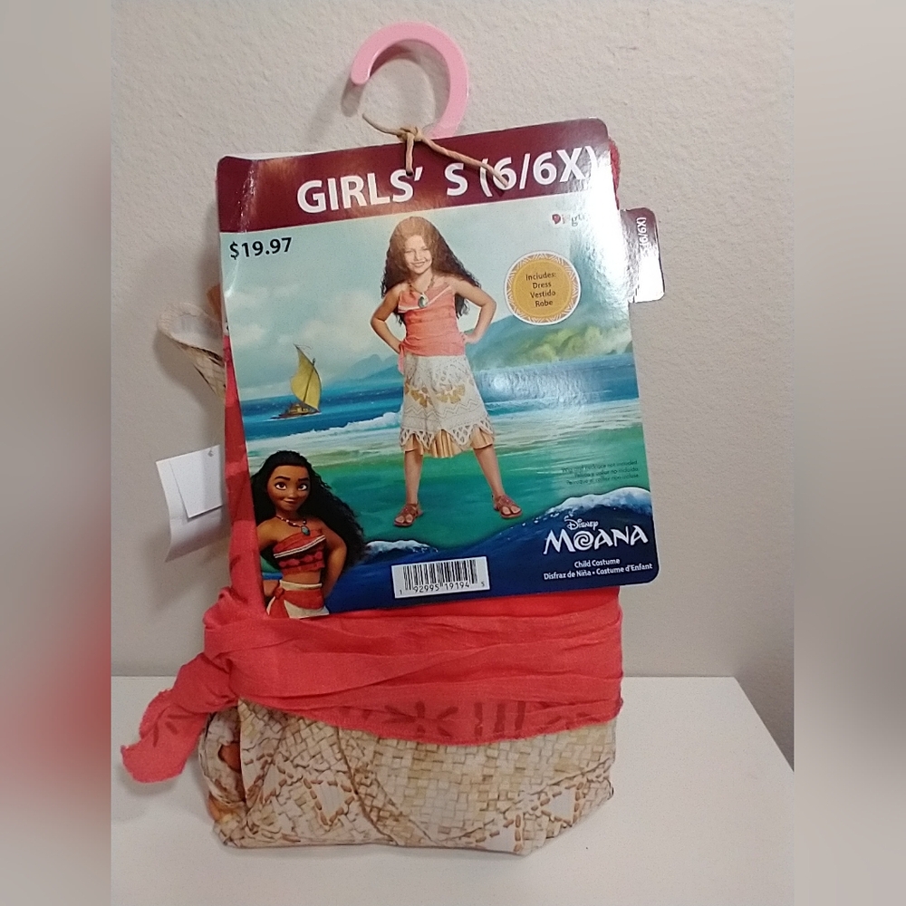 Disney MOANA Princess Dress Size S( 6/6X) Costume, Dress-up, New With Tags